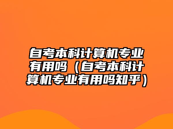 自考本科計算機專業(yè)有用嗎（自考本科計算機專業(yè)有用嗎知乎）