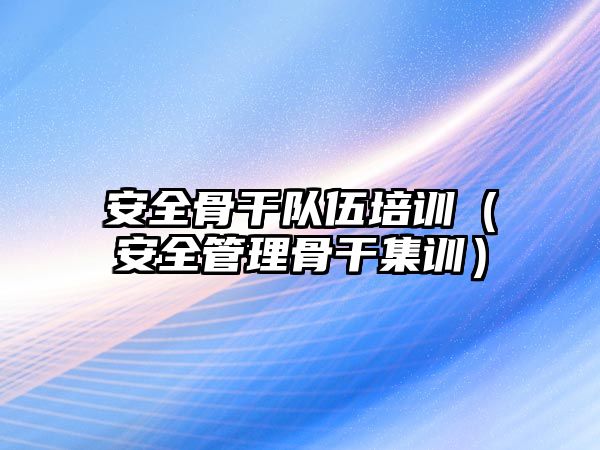 安全骨干隊伍培訓（安全管理骨干集訓）