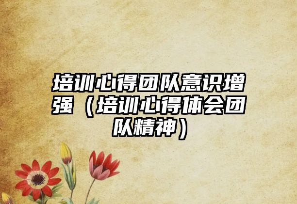 培訓心得團隊意識增強（培訓心得體會團隊精神）