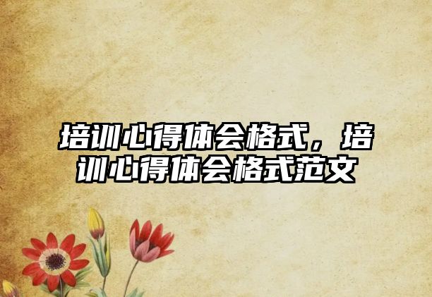 培訓(xùn)心得體會格式，培訓(xùn)心得體會格式范文