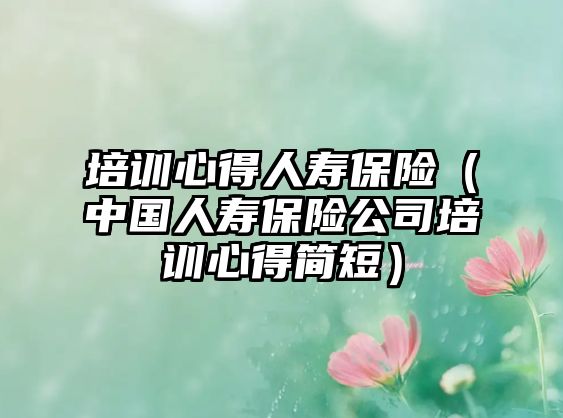 培訓心得人壽保險（中國人壽保險公司培訓心得簡短）