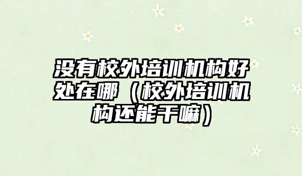 沒有校外培訓(xùn)機構(gòu)好處在哪（校外培訓(xùn)機構(gòu)還能干嘛）