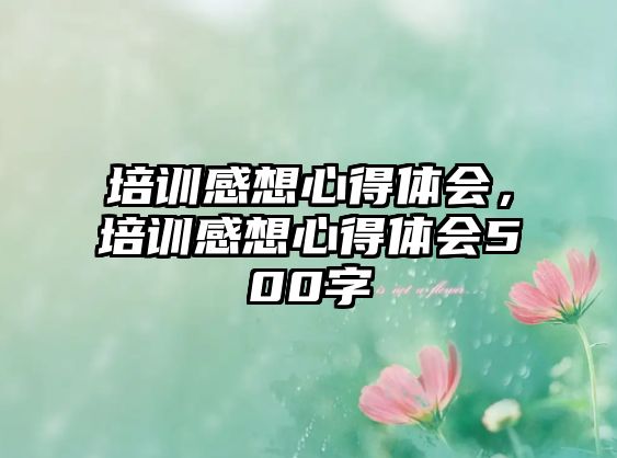 培訓感想心得體會，培訓感想心得體會500字