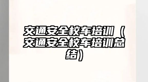 交通安全校車培訓（交通安全校車培訓總結）