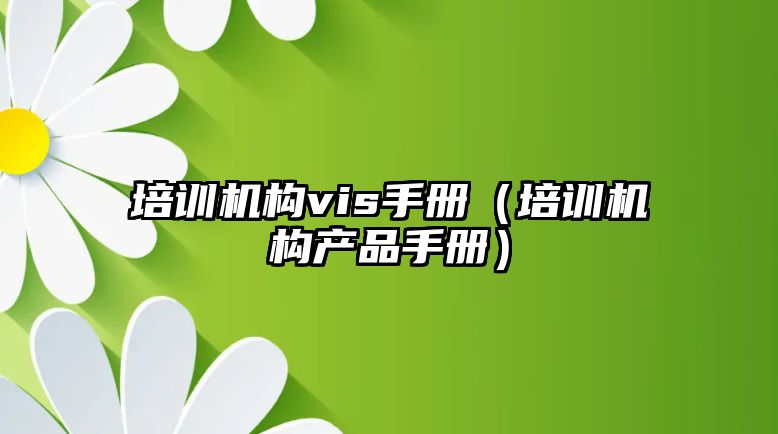 培訓機構vis手冊（培訓機構產品手冊）