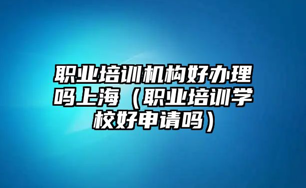 職業(yè)培訓(xùn)機(jī)構(gòu)好辦理嗎上海（職業(yè)培訓(xùn)學(xué)校好申請(qǐng)嗎）