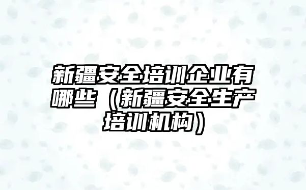 新疆安全培訓(xùn)企業(yè)有哪些（新疆安全生產(chǎn)培訓(xùn)機構(gòu)）