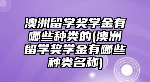 澳洲留學獎學金有哪些種類的(澳洲留學獎學金有哪些種類名稱)