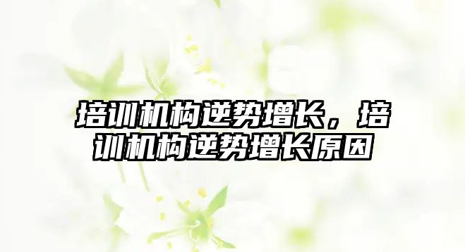 培訓機構逆勢增長，培訓機構逆勢增長原因