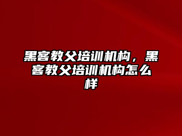 黑客教父培訓機構，黑客教父培訓機構怎么樣