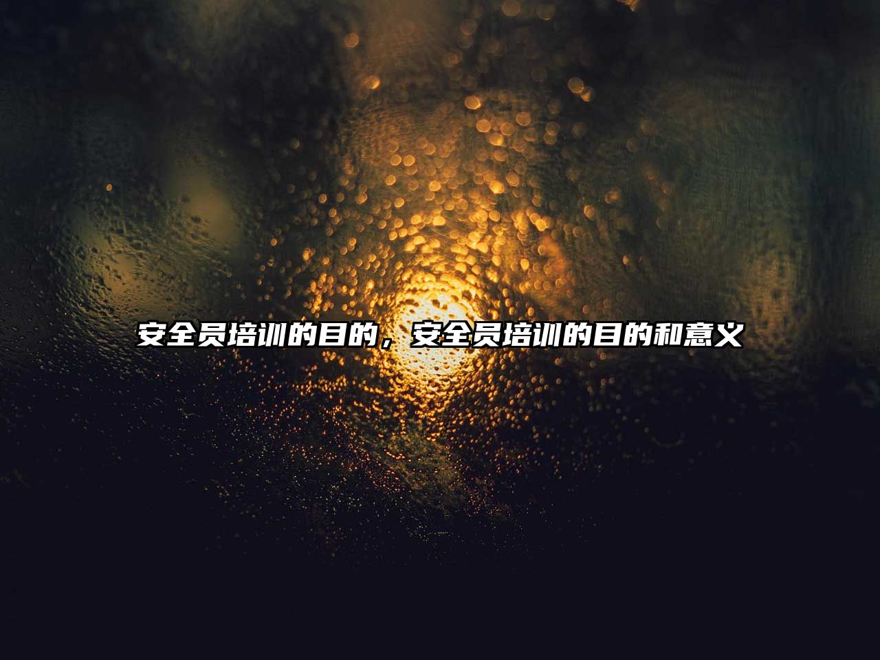 安全員培訓(xùn)的目的，安全員培訓(xùn)的目的和意義