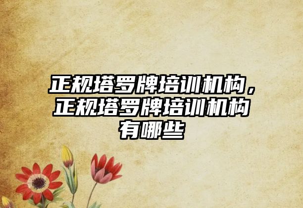 正規(guī)塔羅牌培訓機構，正規(guī)塔羅牌培訓機構有哪些