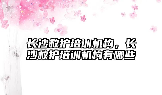 長沙救護培訓機構(gòu)，長沙救護培訓機構(gòu)有哪些