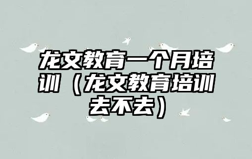 龍文教育一個(gè)月培訓(xùn)（龍文教育培訓(xùn)去不去）