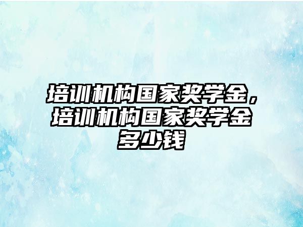 培訓機構國家獎學金，培訓機構國家獎學金多少錢