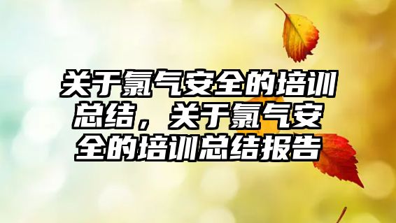 關于氯氣安全的培訓總結，關于氯氣安全的培訓總結報告