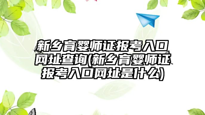 新鄉育嬰師證報考入口網址查詢(新鄉育嬰師證報考入口網址是什么)