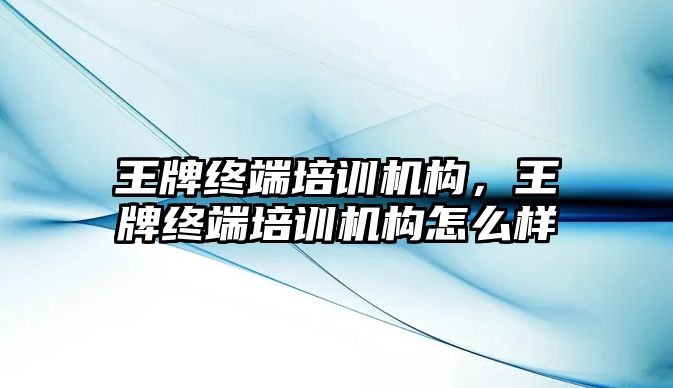 王牌終端培訓機構，王牌終端培訓機構怎么樣