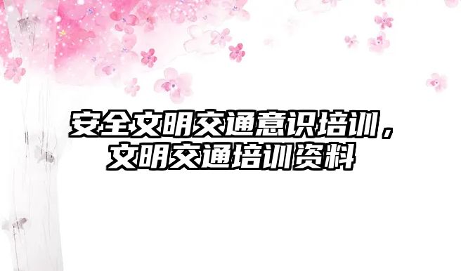 安全文明交通意識(shí)培訓(xùn)，文明交通培訓(xùn)資料