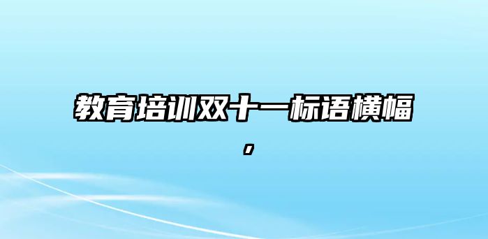 教育培訓(xùn)雙十一標(biāo)語(yǔ)橫幅，